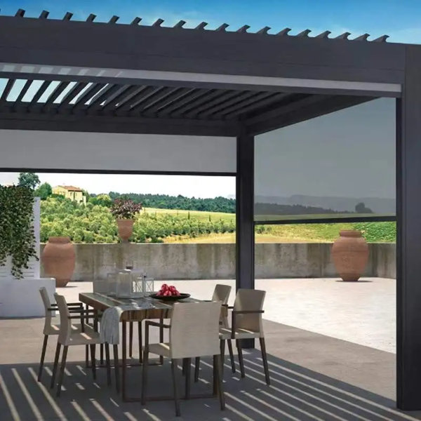 eJoy 107" Motorized Outdoor Screens with ZipperTrack System Wayfair